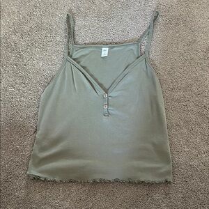 BP Sage Green Camisole with Button Accents